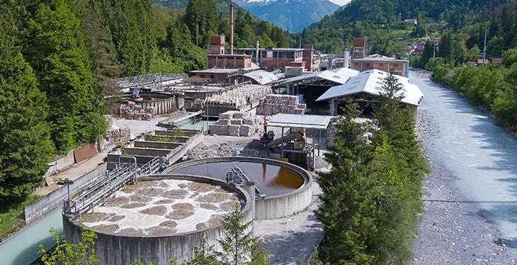 aerial view of a recycling plant